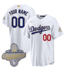 Men's Los Angeles Dodgers ACTIVE PLAYER Custom White 2026 Gold Collection Stadium Stitched Baseball Jersey