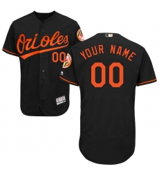 Men's Baltimore Orioles Majestic Alternate Black Flex Base Authentic Collection Custom Jersey