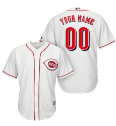 Men's Cincinnati Reds Majestic White Cool Base Custom Jersey