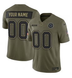 Men's Dallas Cowboys Active Player Custom Olive 2025 F.U.S.E. Salute to Service Limited Football Stitched Jersey