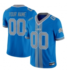 Men's Detroit Lions Customized Blue 2025 F.U.S.E. 'Motor City Racing Edition' Vapor Limited Stitched Jersey