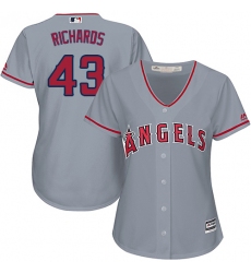 Women's Majestic Los Angeles Angels of Anaheim #43 Garrett Richards Authentic Grey Road Cool Base MLB Jersey