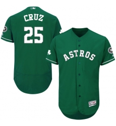 Men's Majestic Houston Astros #25 Jose Cruz Jr. Green Celtic Flexbase Authentic Collection MLB Jersey