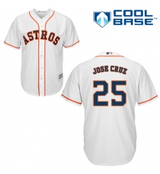 Men's Majestic Houston Astros #25 Jose Cruz Jr. Replica White Home Cool Base MLB Jersey