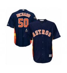 Men's Houston Astros #50 J.R. Richard Replica Navy Blue Alternate Cool Base 2019 World Series Bound Baseball Jersey