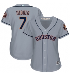 Women's Majestic Houston Astros #7 Craig Biggio Authentic Grey Road Cool Base MLB Jersey