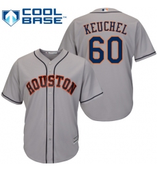 Men's Majestic Houston Astros #60 Dallas Keuchel Replica Grey Road Cool Base MLB Jersey