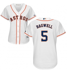 Women's Majestic Houston Astros #5 Jeff Bagwell Replica White Home Cool Base MLB Jersey