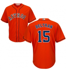 Men's Majestic Houston Astros #15 Carlos Beltran Replica Orange Alternate Cool Base MLB Jersey