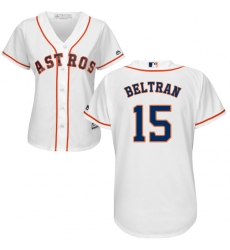 Women's Majestic Houston Astros #15 Carlos Beltran Authentic White Home Cool Base MLB Jersey