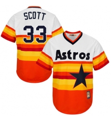 Men's Majestic Houston Astros #33 Mike Scott Replica Orange Cooperstown MLB Jersey