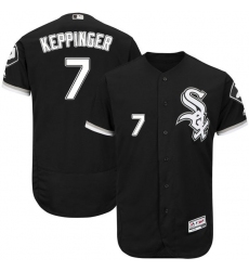 Men's Majestic Chicago White Sox #7 Jeff Keppinger Black Flexbase Authentic Collection MLB Jersey