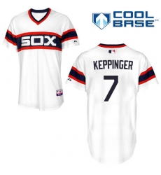Men's Majestic Chicago White Sox #7 Jeff Keppinger White Alternate Flex Base Authentic Collection MLB Jersey