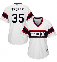Women's Majestic Chicago White Sox #35 Frank Thomas Authentic White 2013 Alternate Home Cool Base MLB Jersey