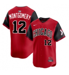 Men's Chicago White Sox #12 Colson Montgomery Red Black 2025 City Connect Limited Stitched Baseball Jersey