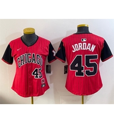 Women's Chicago White Sox #45 Michael Jordan Red Black 2025 City Connect Limited Stitched Baseball Jersey(Run Small)