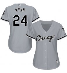 Women's Majestic Chicago White Sox #24 Early Wynn Authentic Grey Road Cool Base MLB Jersey