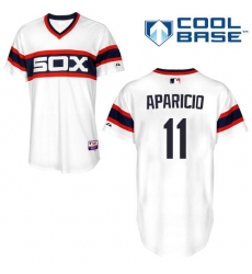Men's Majestic Chicago White Sox #11 Luis Aparicio Replica White 2013 Alternate Home Cool Base MLB Jersey