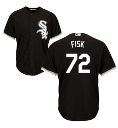 Youth Majestic Chicago White Sox #72 Carlton Fisk Authentic Black Alternate Home Cool Base MLB Jersey