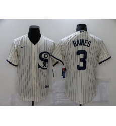 Men's Chicago White Sox #3 Harold Baines Cream Game 2021 Field of Dreams Jersey