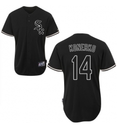 Men's Majestic Chicago White Sox #14 Paul Konerko Authentic Black Fashion MLB Jersey