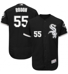 Men's Majestic Chicago White Sox #55 Carlos Rodon Black Flexbase Authentic Collection MLB Jersey