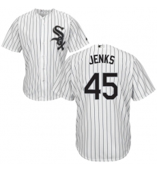 Men's Majestic Chicago White Sox #45 Bobby Jenks White Home Flex Base Authentic Collection MLB Jersey
