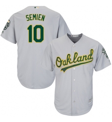 Men's Majestic Oakland Athletics #10 Marcus Semien Replica Grey Road Cool Base MLB Jersey