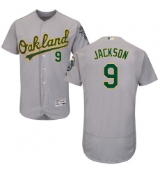 Men's Majestic Oakland Athletics #9 Reggie Jackson Grey Road Flex Base Authentic Collection MLB Jersey