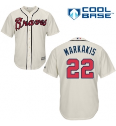 Men's Majestic Atlanta Braves #22 Nick Markakis Replica Cream Alternate 2 Cool Base MLB Jersey