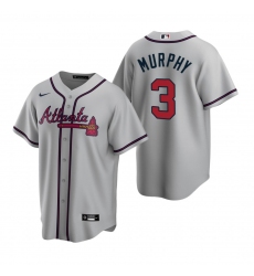 Men's Nike Atlanta Braves #3 Dale Murphy Gray Road Stitched Baseball Jersey