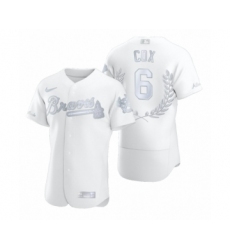 Women Bobby Cox #6 Atlanta Braves White Awards Collection Retirement Jersey