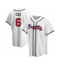 Youth Bobby Cox #6 Atlanta Braves White Replica Home Jersey