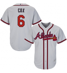 Youth Majestic Atlanta Braves #6 Bobby Cox Authentic Grey Road Cool Base MLB Jersey