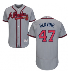 Men's Majestic Atlanta Braves #47 Tom Glavine Grey Road Flex Base Authentic Collection MLB Jersey