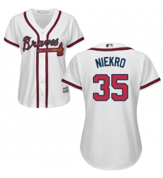 Women's Majestic Atlanta Braves #35 Phil Niekro Authentic White Home Cool Base MLB Jersey