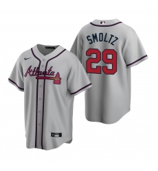 Men's Nike Atlanta Braves #29 John Smoltz Gray Road Stitched Baseball Jersey