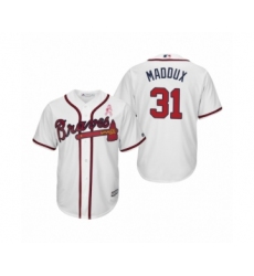 Youth Greg Maddux Atlanta Braves #31 White 2019 Mothers Day Cool Base Jersey