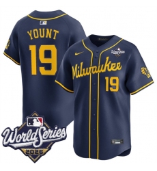 Men's Milwaukee Brewers #19 Robin Yount Navy 2026 World Series Alternate Limited Stitched Baseball Jersey
