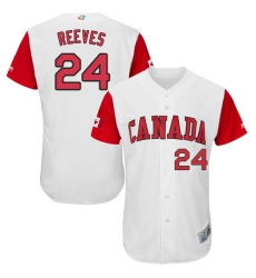 Men's Canada Baseball Majestic #24 Mike Reeves White 2017 World Baseball Classic Authentic Team Jersey