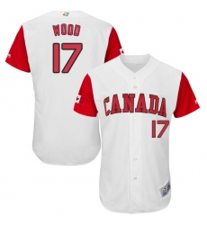 Men's Canada Baseball Majestic #17 Eric Wood White 2017 World Baseball Classic Authentic Team Jersey