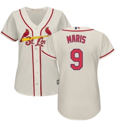Women's Majestic St. Louis Cardinals #9 Roger Maris Replica Cream Alternate Cool Base MLB Jersey