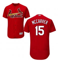 Men's Majestic St. Louis Cardinals #15 Tim McCarver Red Alternate Flex Base Authentic Collection MLB Jersey