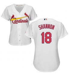 Women's Majestic St. Louis Cardinals #18 Mike Shannon Authentic White Home Cool Base MLB Jersey