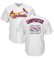 Men's Majestic St. Louis Cardinals #29 Chris Carpenter Authentic White Team Logo Fashion Cool Base MLB Jersey