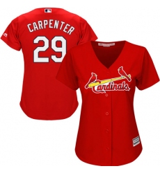 Women's Majestic St. Louis Cardinals #29 Chris Carpenter Replica Red Alternate Cool Base MLB Jersey