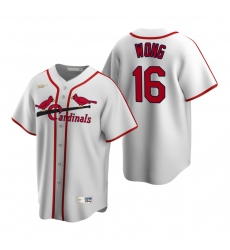 Men's Nike St. Louis Cardinals #16 Kolten Wong White Cooperstown Collection Home Stitched Baseball Jersey