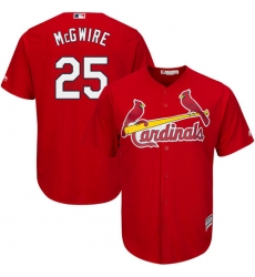 Men's Majestic St. Louis Cardinals #25 Mark McGwire Replica Red Alternate Cool Base MLB Jersey