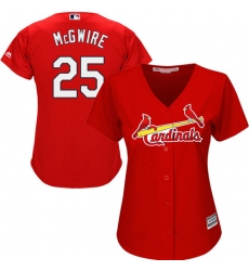 Women's Majestic St. Louis Cardinals #25 Mark McGwire Replica Red Alternate Cool Base MLB Jersey