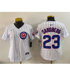 Women's Chicago Cubs #23 Ryne Sandberg White Home Limited Stitched Jersey
